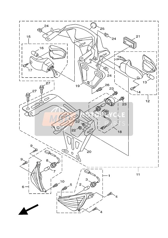 901670507700, Screw, Tapping, Yamaha, 5